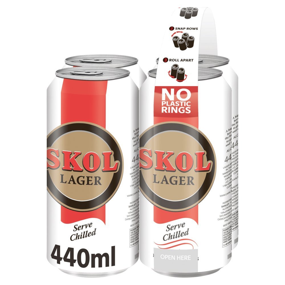 Skol Lager Beer 4 x 440ml Cans
