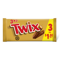 TWIX CHOCOLATE BISCUIT BAR 3 PACK PM 1.50 120g