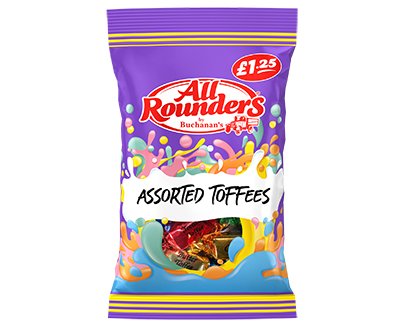 ALL ROUNDERS ASSORTED TOFFEES PM 1.25 100g