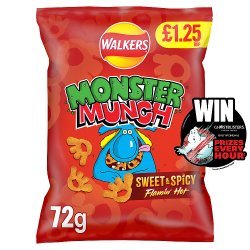 MONSTER MUNCH FLAMIN HOT SNACKS 1.35PMP 72g
