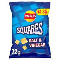 WALKERS SQUARES SALT & VINEGAR CRISPS 1.35PMP 72g