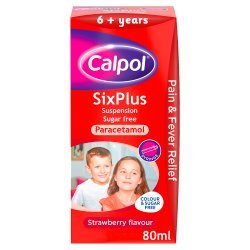 CALPOL SIX PLUS SUGAR FREE BOTTLE 80ml