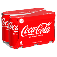 COCA COLA COKE 6 PACK CANS PM 4.95 330ml