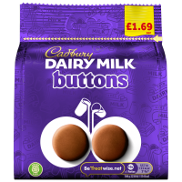 CADBURY BUTTONS GIANT CHOCOLATE BAG PM 1.69 85g