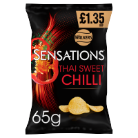 SENSATIONS THAI SWEET CHILLI CRISPS 1.35PMP 65g