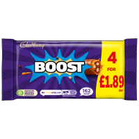 CADBURY BOOST CHOCOLATE BAR 4 PACK PM 1.89 126g
