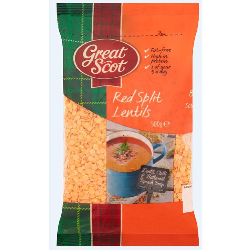 GREAT SCOT RED LENTILS 500g