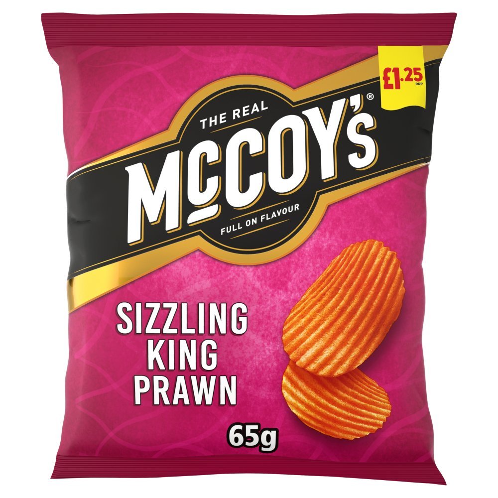 MCCOYS SIZZLING KING PRAWN CRISPS PM 1.35 65g
