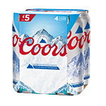 COORS LIGHT 3.4% 4PK CAN PM 5.00 440ml