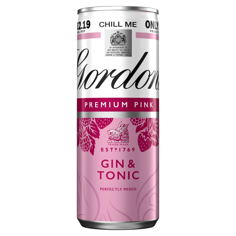 GORDONS PINK GIN  CAN PM 2.19 250ml